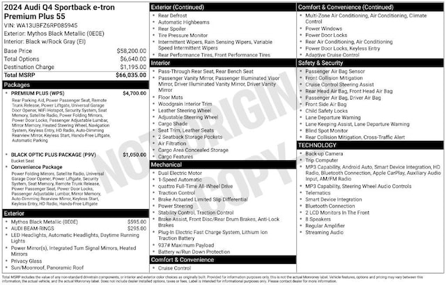 audi q4 sportback e-tron 2024 WA13UBFZ6RP085945 image audi q4 sportback e-tron 2024 WA13UBFZ6RP085945 image